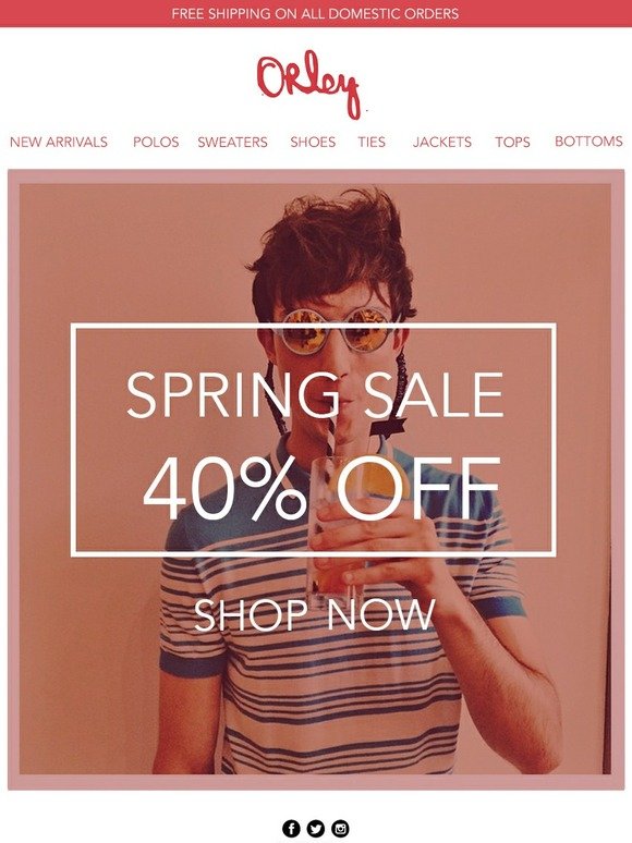 Spring Sale Starts Today: 40% Off SS15