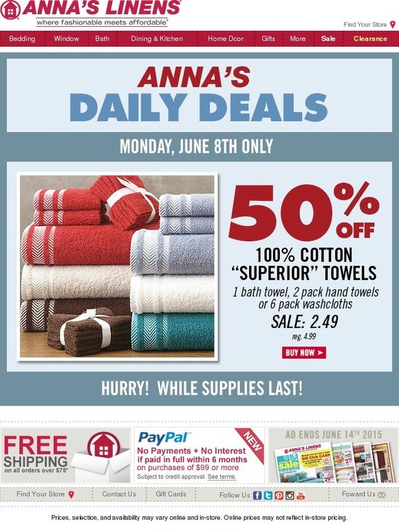 Daily Deal - Superior Towels $2.49!