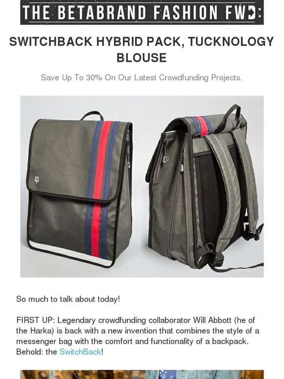 Betabrand What If A Backpack & Messenger Bag Mated? Milled