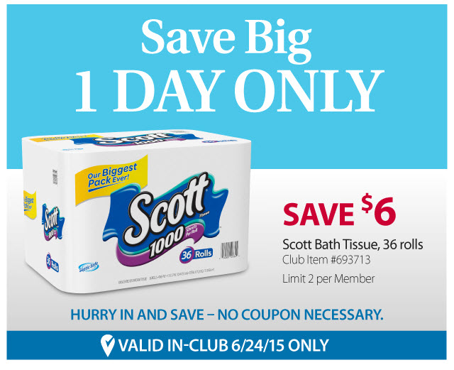 BJs Wholesale Club: SAVE $6 on Scotts bath tissue - ONE DAY ONLY | Milled