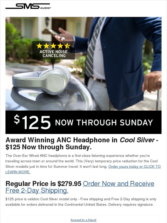 Lowest price ever won't last. $125 for a NEW ANC Over-Ear Headphone. Now through Sunday.
