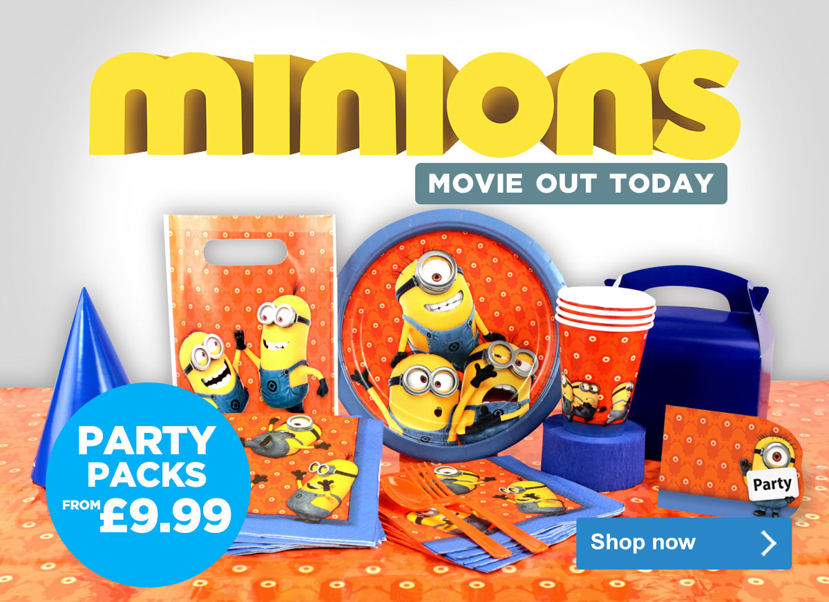 Party Delights 10 off + Minions party supplies available now! Milled
