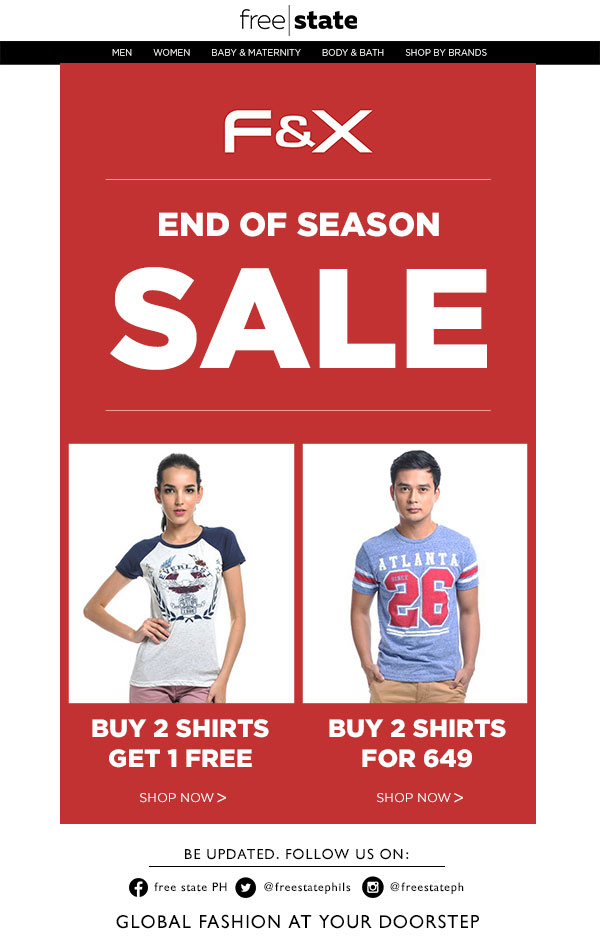 Bench/ lifestyle + clothing: F&X End of Season Sale