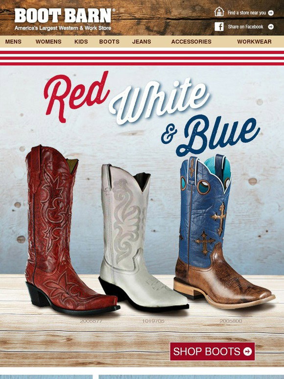 Boot Barn: Red, White & Blue Boots | Milled