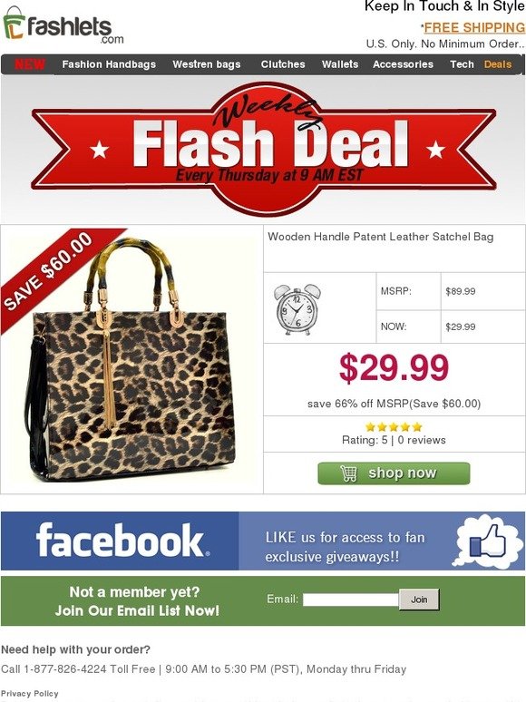 Fashlets Flash Deal - Trendy & Shiny Leopard Print Patent Leather Sathel Bag Only $29.99