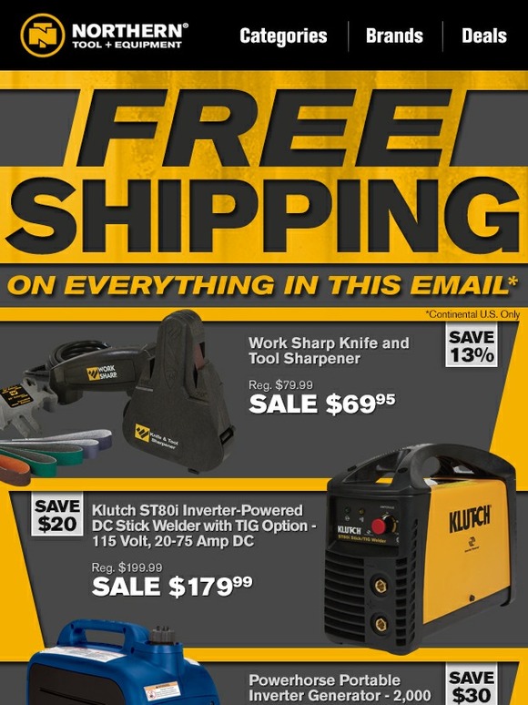 Northern Tool Free Shipping On Everything In This Email! Milled