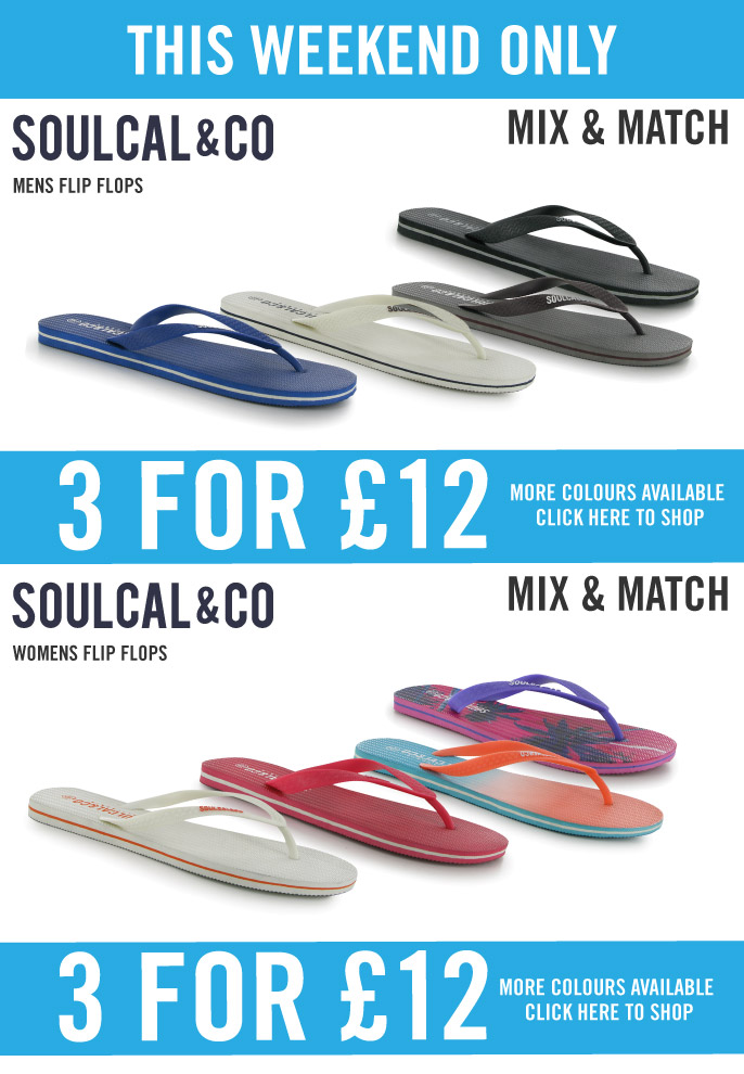 soulcal and co flip flops