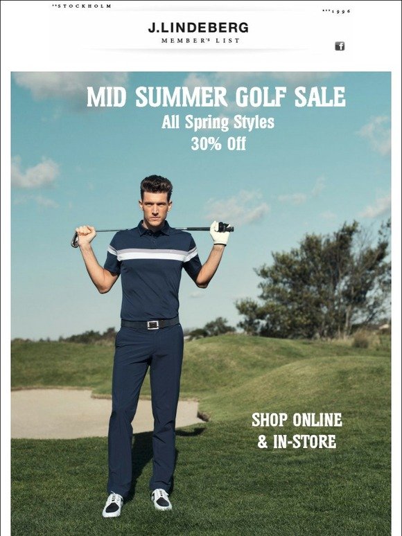 J Lindeberg : Don't Forget JL Golf Mid Summer Sale - All Spring Golf ...
