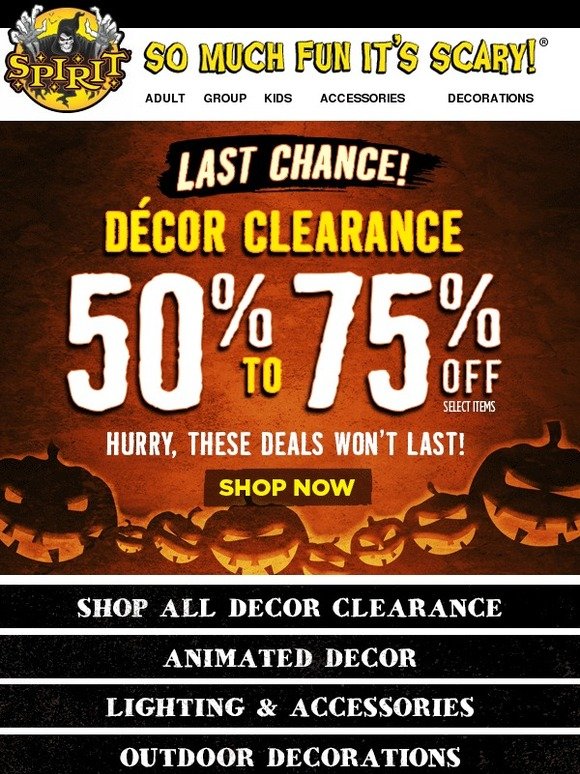 Spirit Halloween Hours Left! Up To 75 Off Decor! Milled