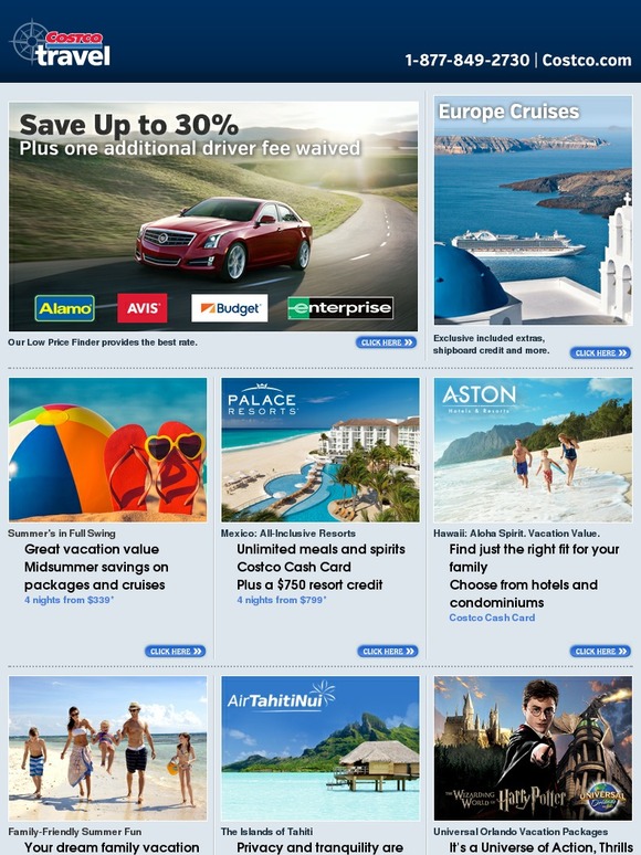 Costco Online Savings at Costco Travel Milled