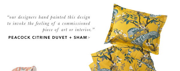 Peacock Citrine Duvet Cover