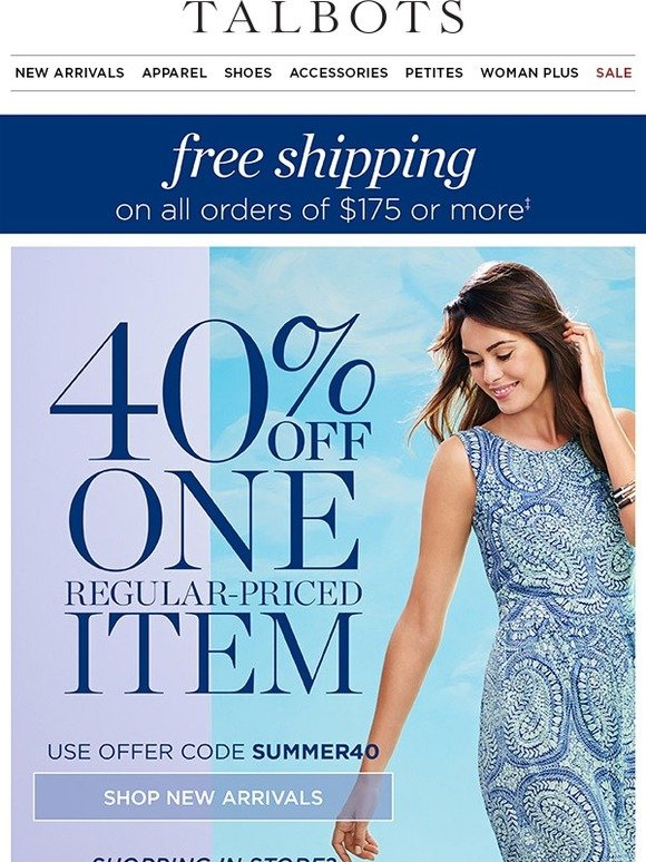 Talbots: 40% Off One + Free Shipping + Red Hanger Sale! | Milled