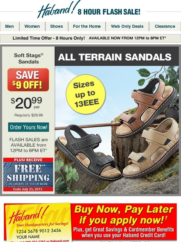 Haband Shoe Flash Sale Save 9 on Soft Stags Sandals + Free Shipping