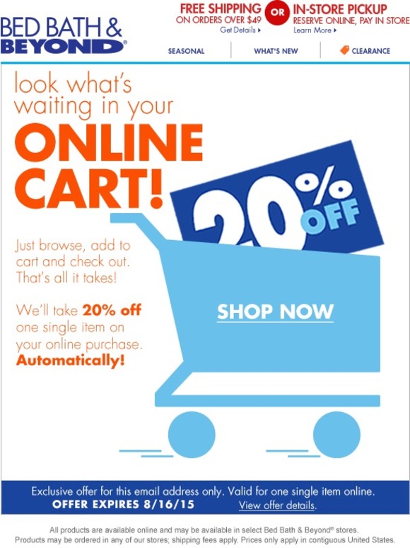 Bed Bath & Beyond Your 20 online offer is here. Shop now! Milled