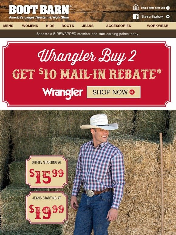 Wrangler Buy 2 Get 10 Back Milled
