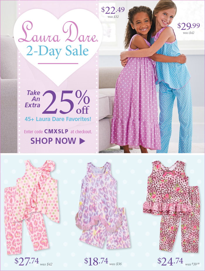 Extra 25% off 45+ already reduced Laura Dare items!