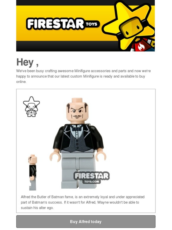 Firestar Toys Newsletter Alfred Minifigure launched