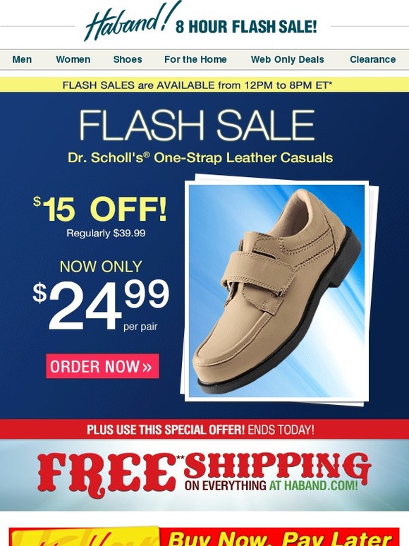 Haband Hot Daily Deal 24.99 Dr. Scholl's Shoe Flash Sale + Free