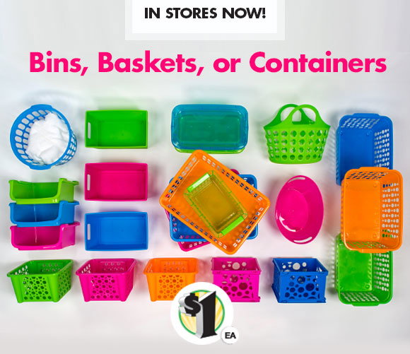In Stores Now: Bins, Baskets, Totes, and More!