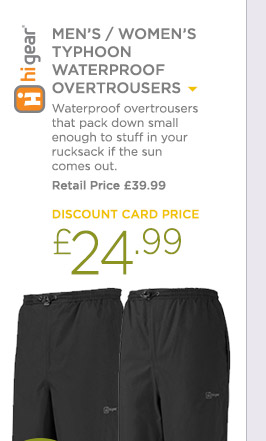 hi gear women's typhoon waterproof overtrousers