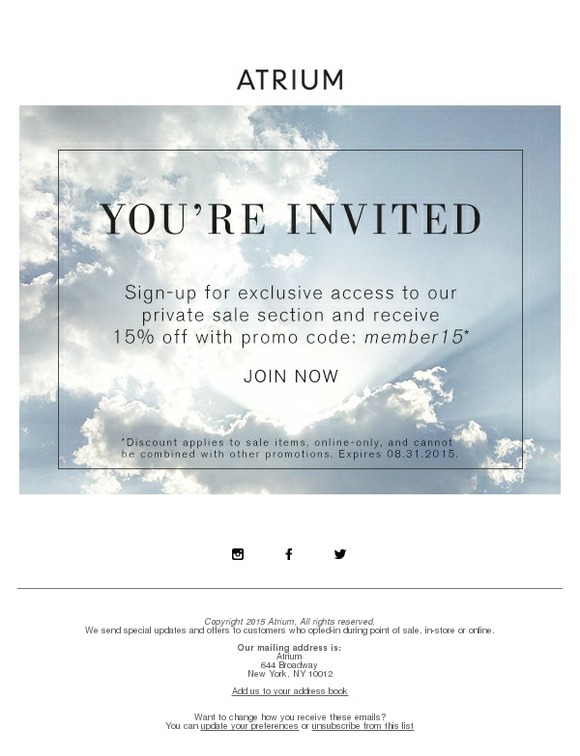 You're Invited! Private Sale Access