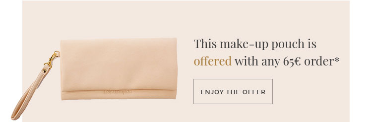 
            This make-up pouch is offered with any 65€ order*
        
