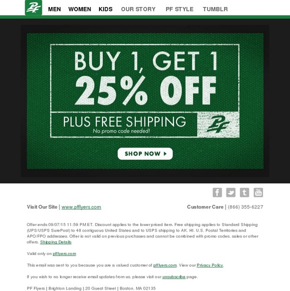 pf flyers coupon