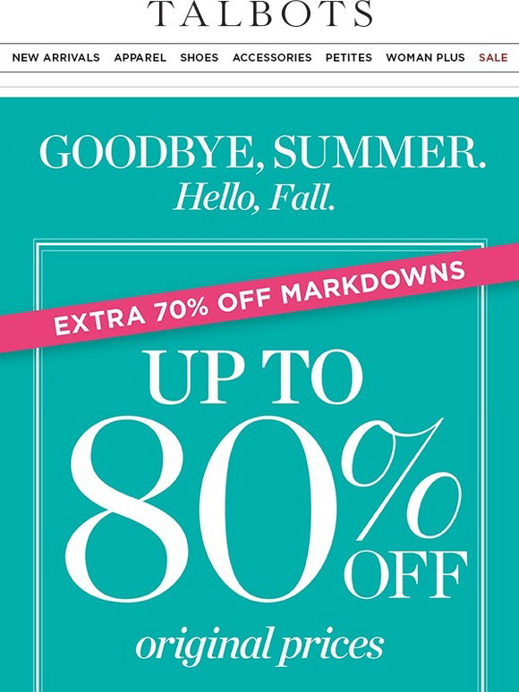 Talbots Up To 80 Off Sale + 25 Off. A Great Weekend For Shopping