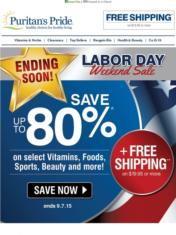 Puritan's Pride 80 OFF SALE is Ending Soon! Milled