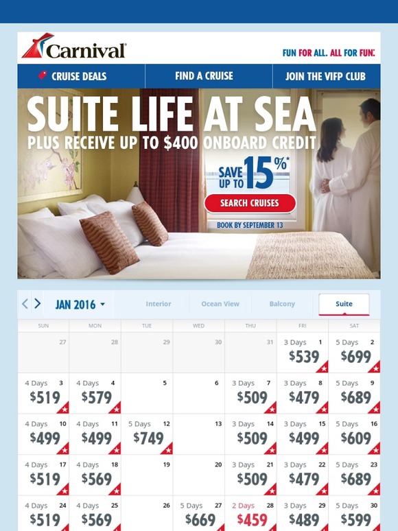 Carnival Cruises Enjoy The Wonders Of The Suite Life Milled