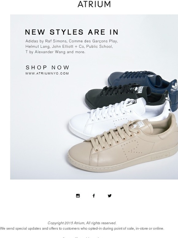 Shop new styles from Adidas by Raf Simons, Comme des Garçons Play, Public School and more.