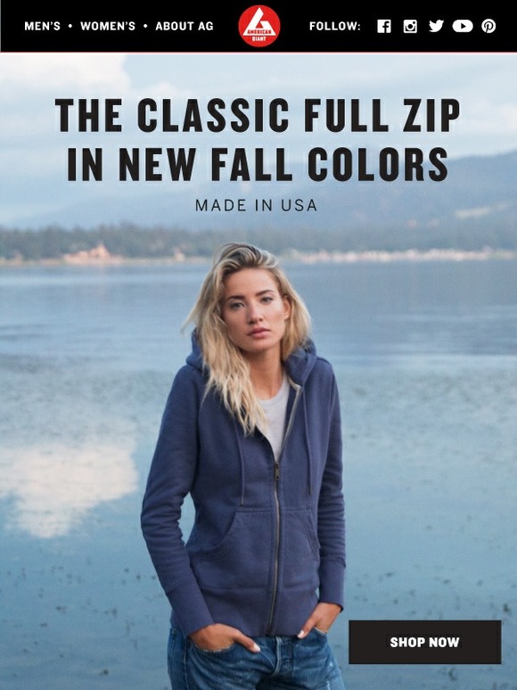 American Giant Classic Full Zip Sweatshirt Introducing Jewel Blue Milled