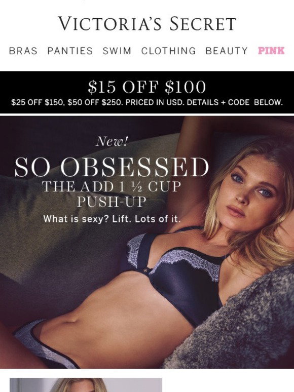 Victoria's Secret: Last chance! $40 So Obsessed bra AND panty.