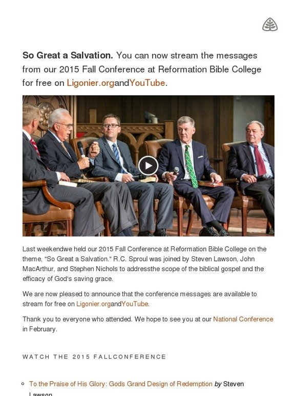 Ligonier Ministries Stream for Free 2015 Fall Conference Milled