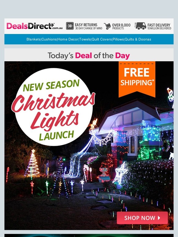 DealsDirect 🎄 Free Shipping* on All Christmas Lights Catalogue OUT