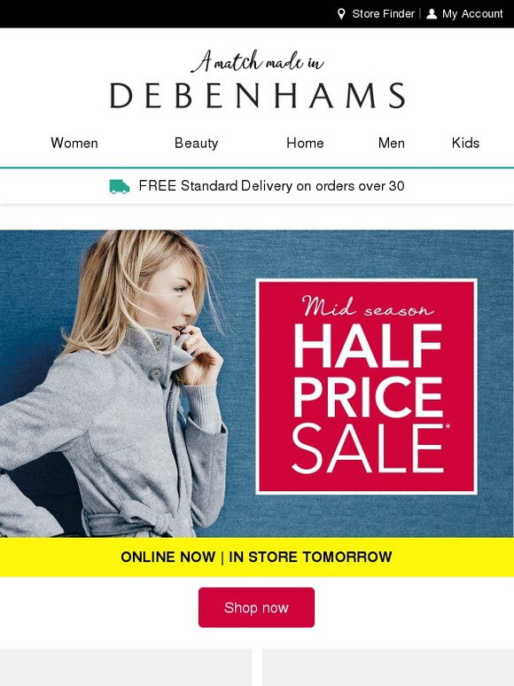Debenhams Ireland: ONLINE NOW! Up to HALF PRICE Mid Season Sale | Milled