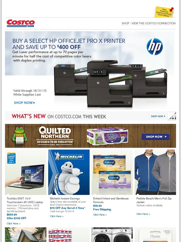 Costco Save on the HP Officejet Pro X Printer Plus More OnlineOnly