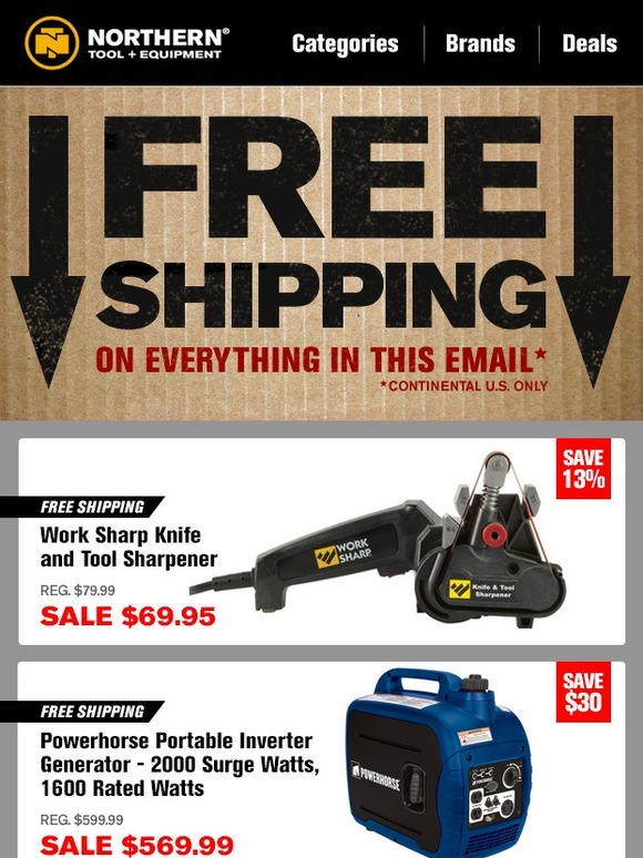 Northern Tool Free Shipping On Everything In This Email! Milled