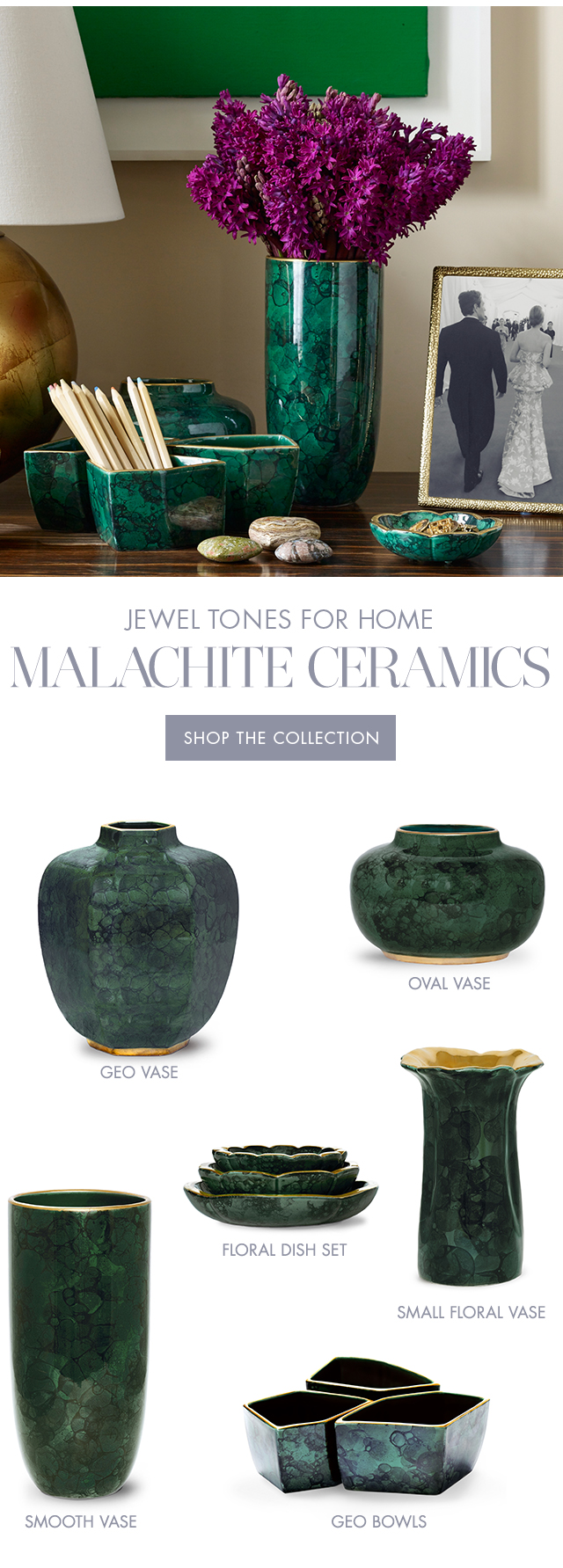 Aerin Jewel Tones for Home Malachite Ceramics Milled