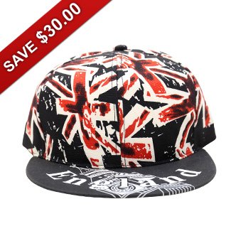 England Snapback Hat with Union Jack Design Print