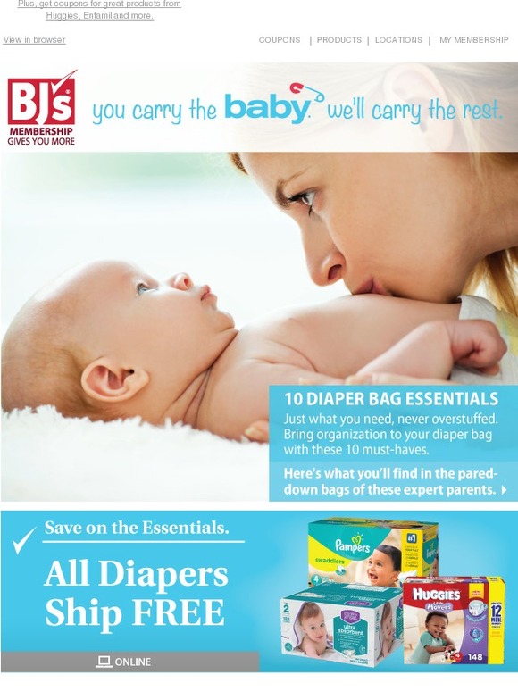 BJs Wholesale Club Get diaper bag essentials and more for baby Milled