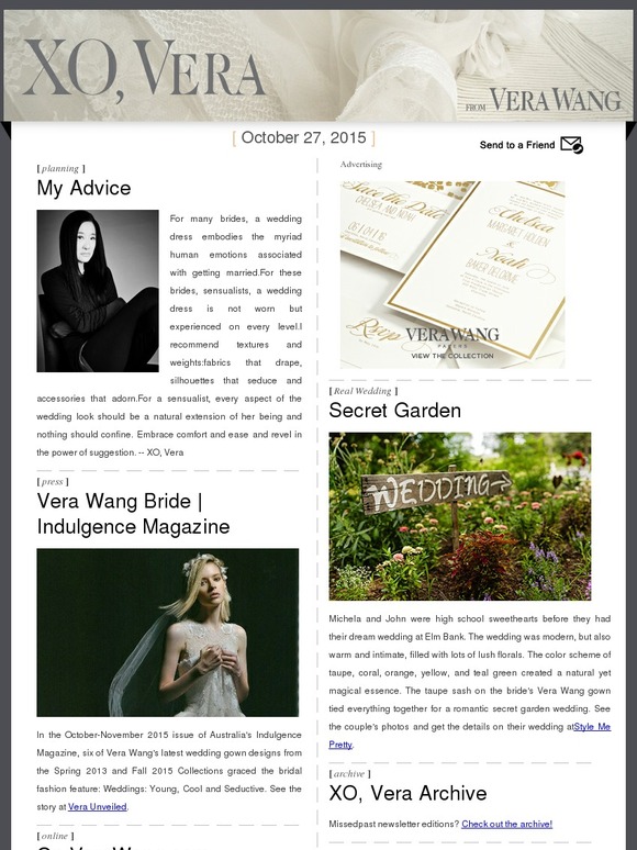 Vera Wang Bride in Indulgence + A Fairy-tale Secret Garden Wedding