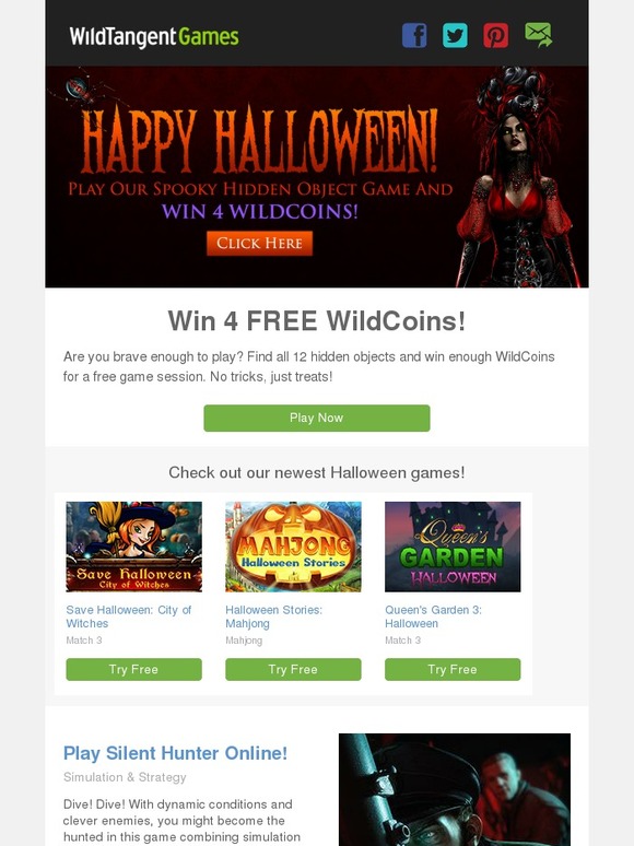 WildTangent Games: Win 4 FREE WildCoins & Play Our Spooky New Games