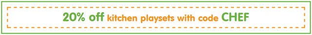 Save 20% off kitchen playsets with code CHEF Save 20% off kitchen playsets with code CHEF