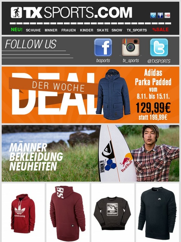 Deal der Woche - Adidas Parka nur 129,99€!