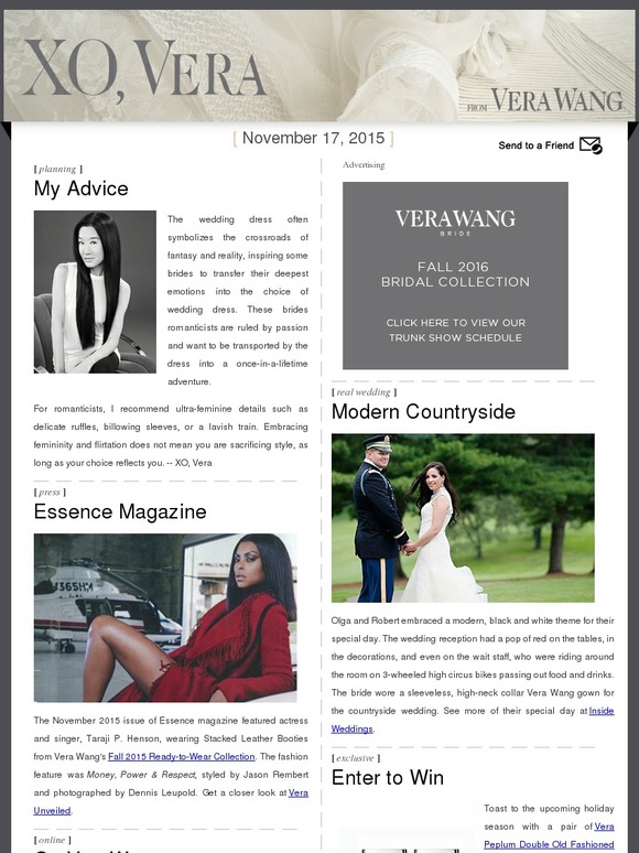Vera on Romance + a Wedding in the Country