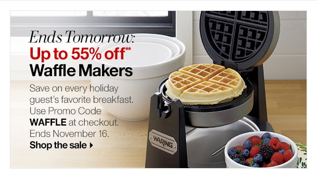 Ends Tomorrow: Up to 55% off** Waffle Makers