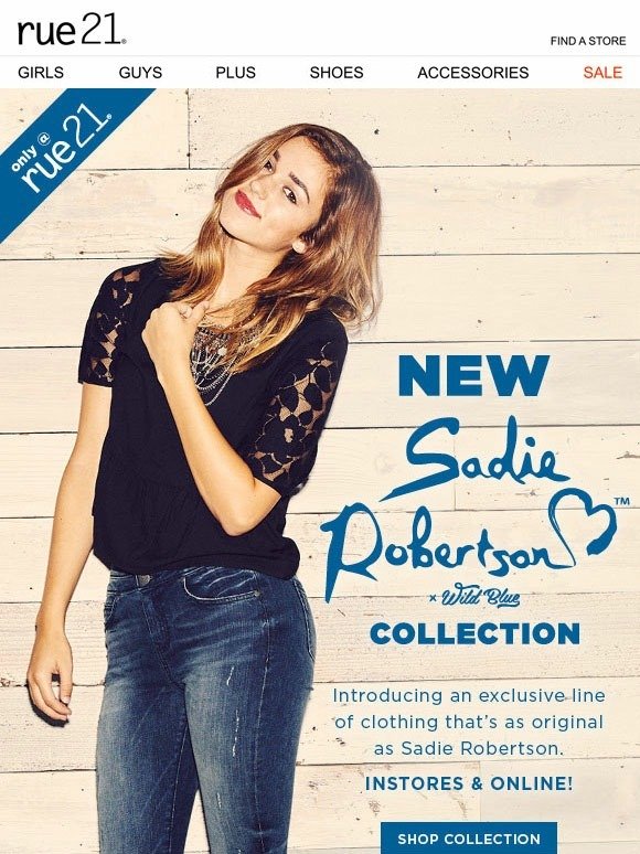 rue21: Introducing the Sadie Robertson x Wild Blue Collection: a rue21 ...