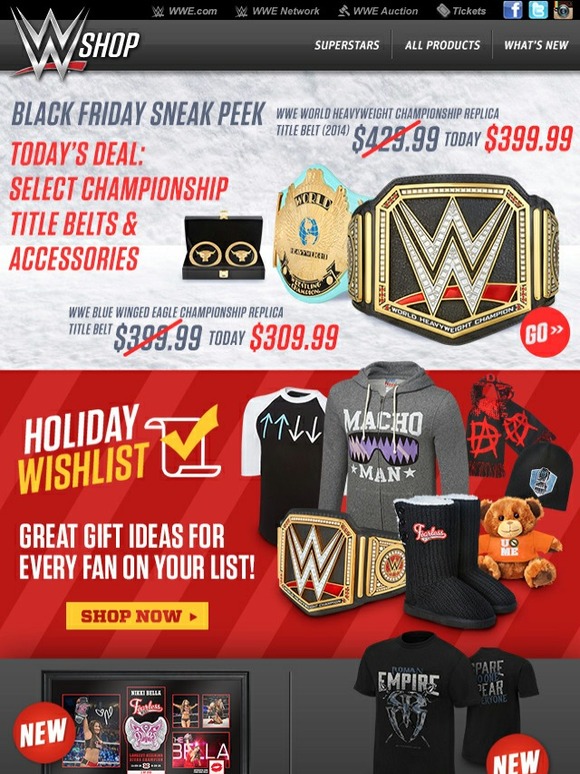 Wwe Shop Black Friday Sneak Peek Deals Continue Today S Deal Is Milled