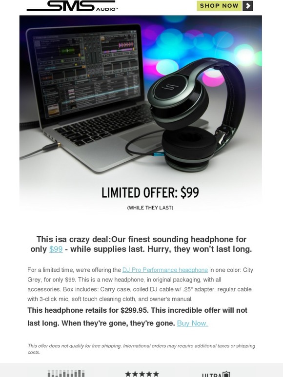 DJ Pro New in a box: $99. While they last.